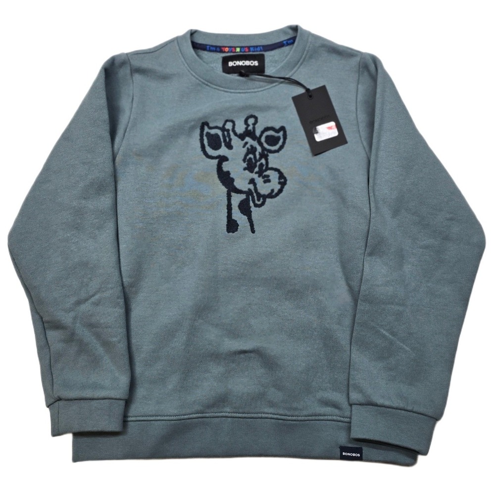 Bonobos Sweatshirt Kids Size 10 Geoffrey‎ Giraffe Crewneck Goblin Blue NEW